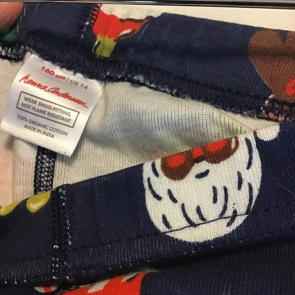 Hanna Anderson long john Christmas pajamas‎ girls 14
